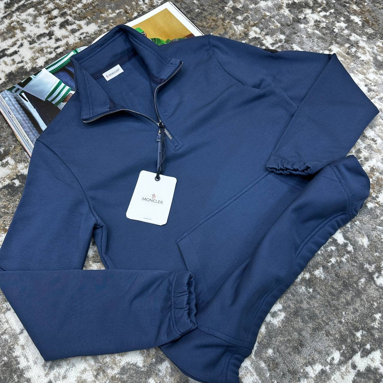 MNCLR HALF ZIP JUMPER-NAVY