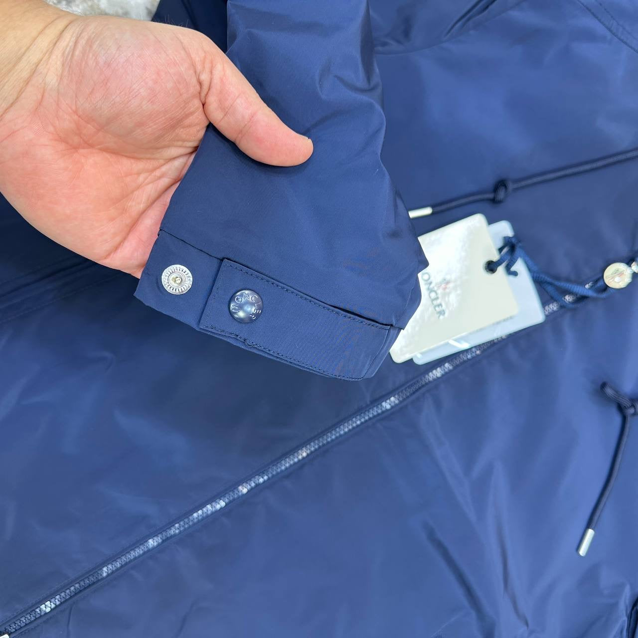 MONLR JACKET WITH HOOD STRIPS ROYAL BLUE