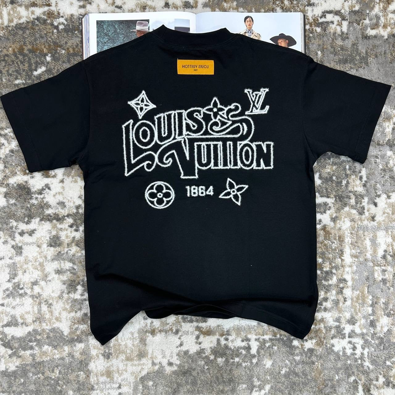LUOS-VUTON EMBROIDERY TSHIRT-BLACK