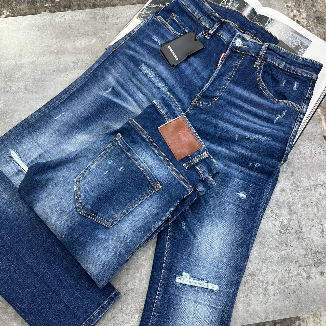 DSQD SLIM FIT JEANS BLUE