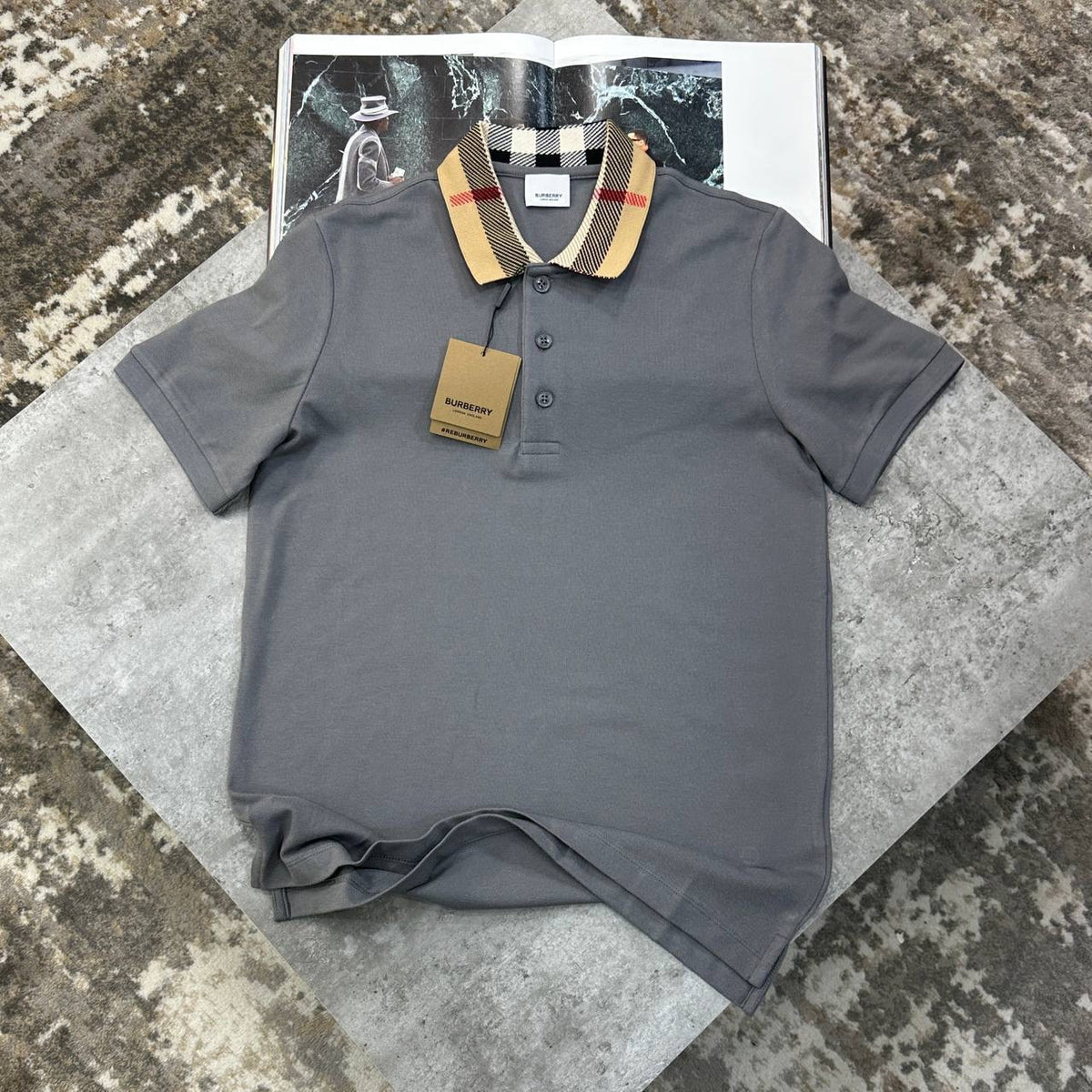 BRBURY POLO- GREY