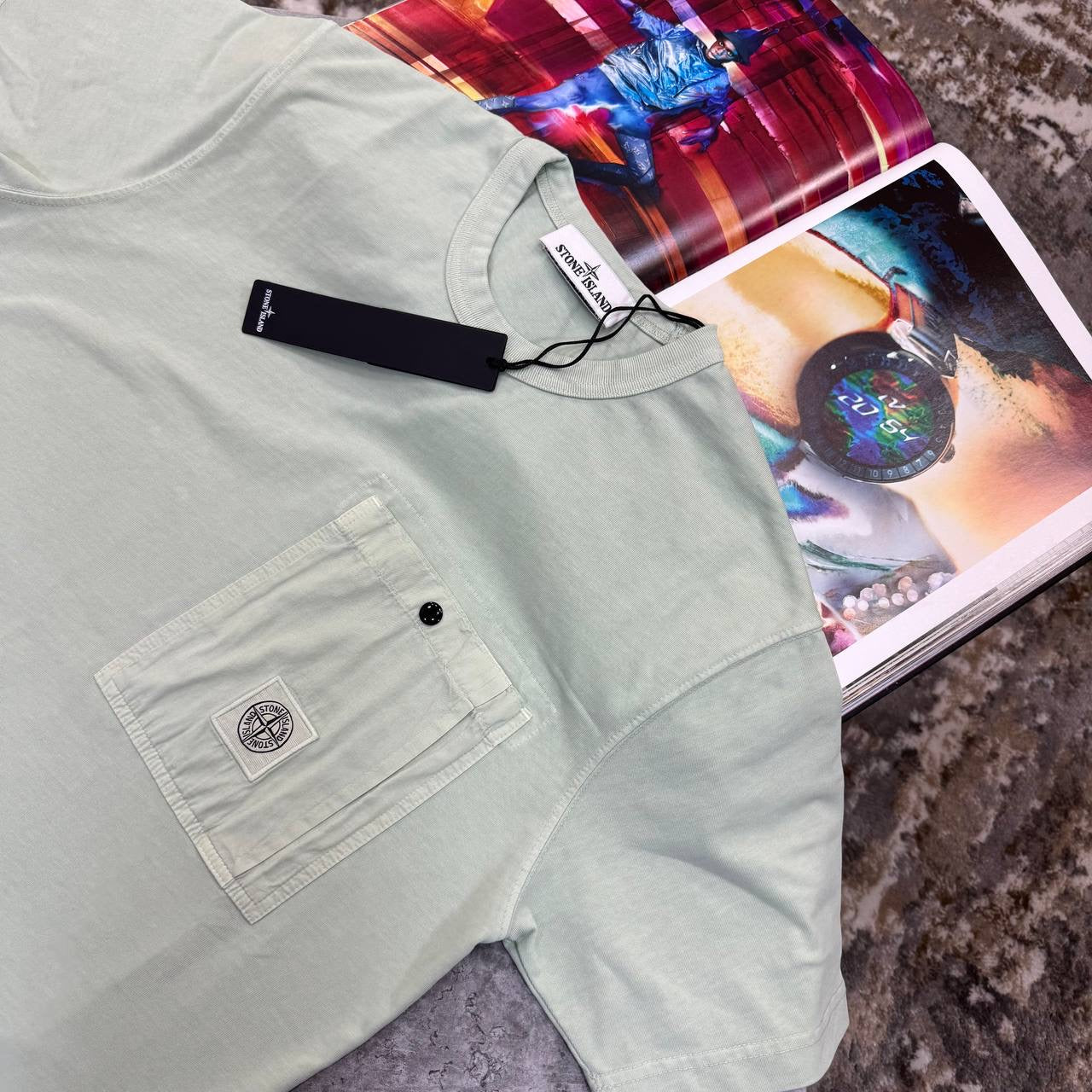 S.I FRONT POCKET TSHIRT- GREEN
