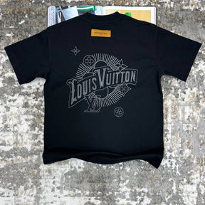 LUOS-VUTON EMBROIDERY TSHIRT-BLACK