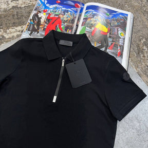 MNCLR HALF ZIP POLO-BLACK