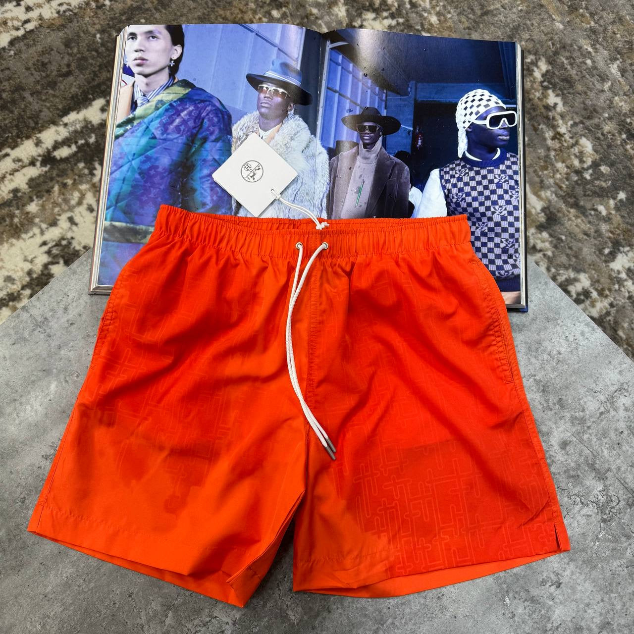 HRMS SHORT SET WHITE/ORANGE