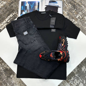 DandG METAL BADGE TSHIRT-BLACK