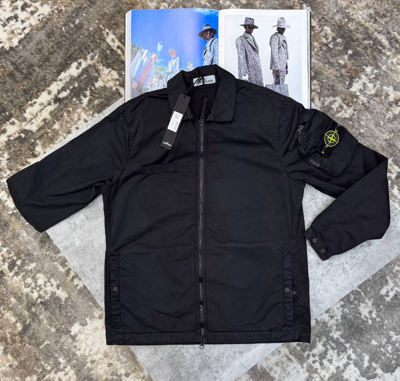 S.I FULL ZIP OVERSHIRT -BLACK