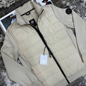 CNADA-GOOSE ZIP JACKET-BEIGE WITH BLACK BADGE