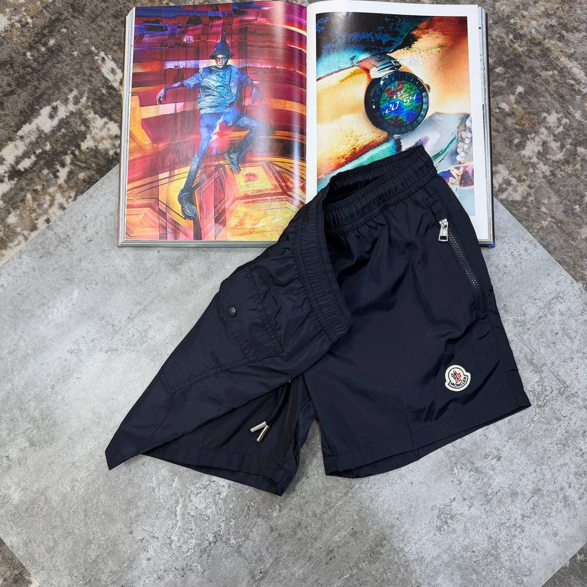 NCLR SIDE ZIP SWIM SHORTS NAVY