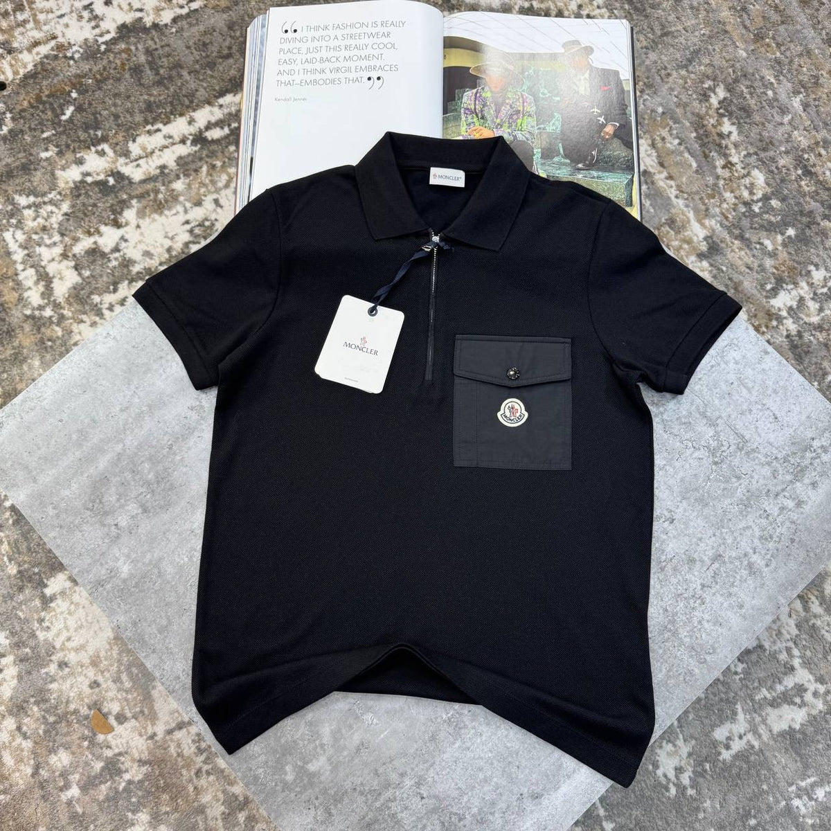 NCLR FRONT POCKET POLO- BLACK