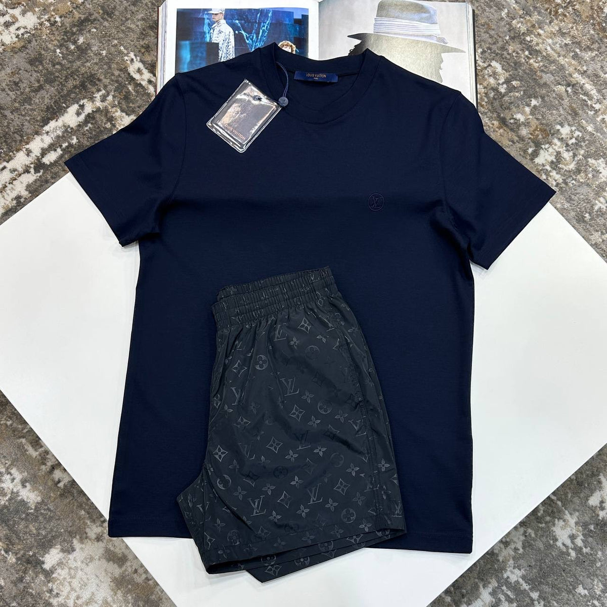 L.V SHORT SET NAVY/BLACK