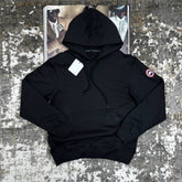 CNADA GOOSE HOODIE-GREY WITH RED BLACK