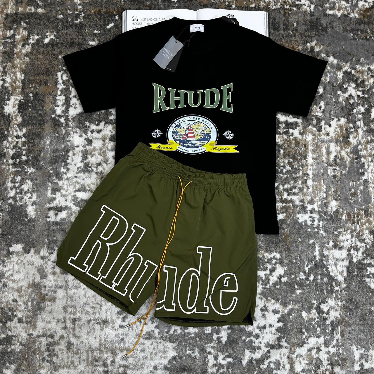 RUDE SHORTS SET BLACK|KHAKHI