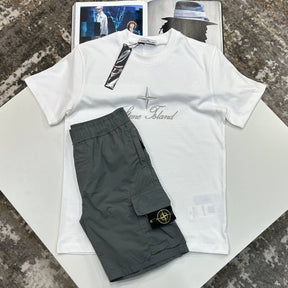 S.I SHORT SET GREY/WHITE