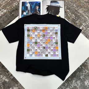 L.V BACK BIG SNAKE PRINTED TSHIRT-BLACK