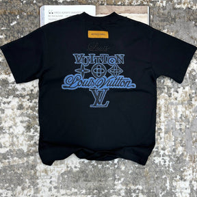 LUOS-VUTON EMBROIDERY TSHIRT-BLACK