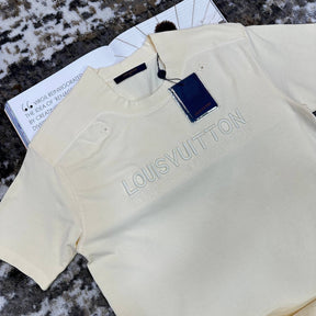 LUOS-VUTON EMBROIDERY TSHIRT-BEIGE