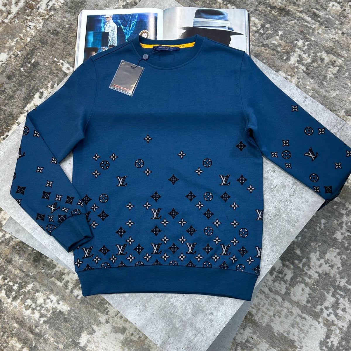 LVE DOWN EMBROIDERY JUMPER BLUE
