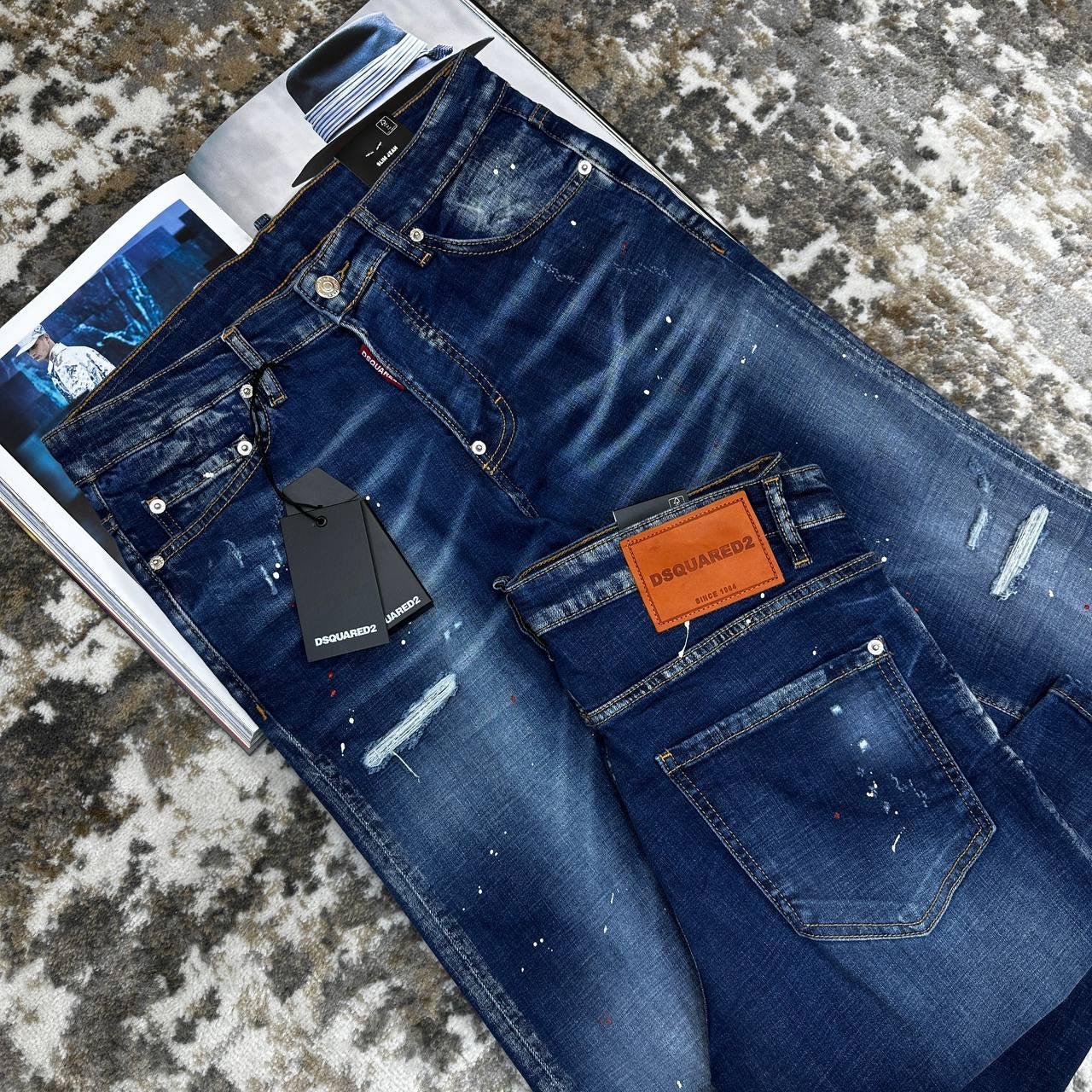 DSQD SLIM FIT JEANS BLUE