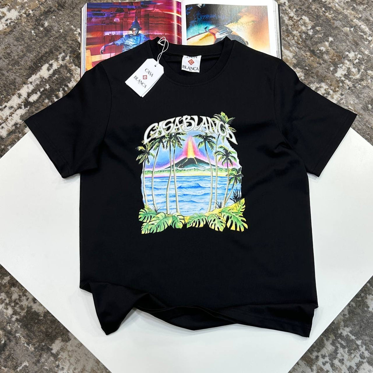 CSA-BLNCA  FRONT BIG PRINT T SHIRT BLACK