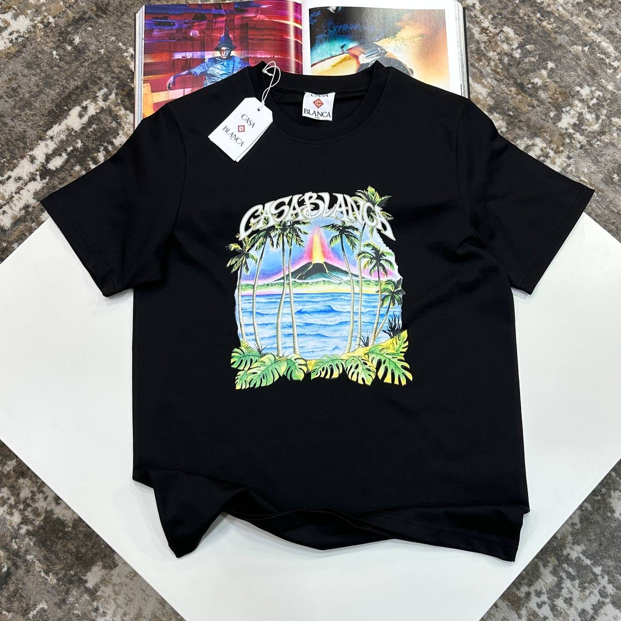 CSA-BLNCA  FRONT BIG PRINT T SHIRT BLACK