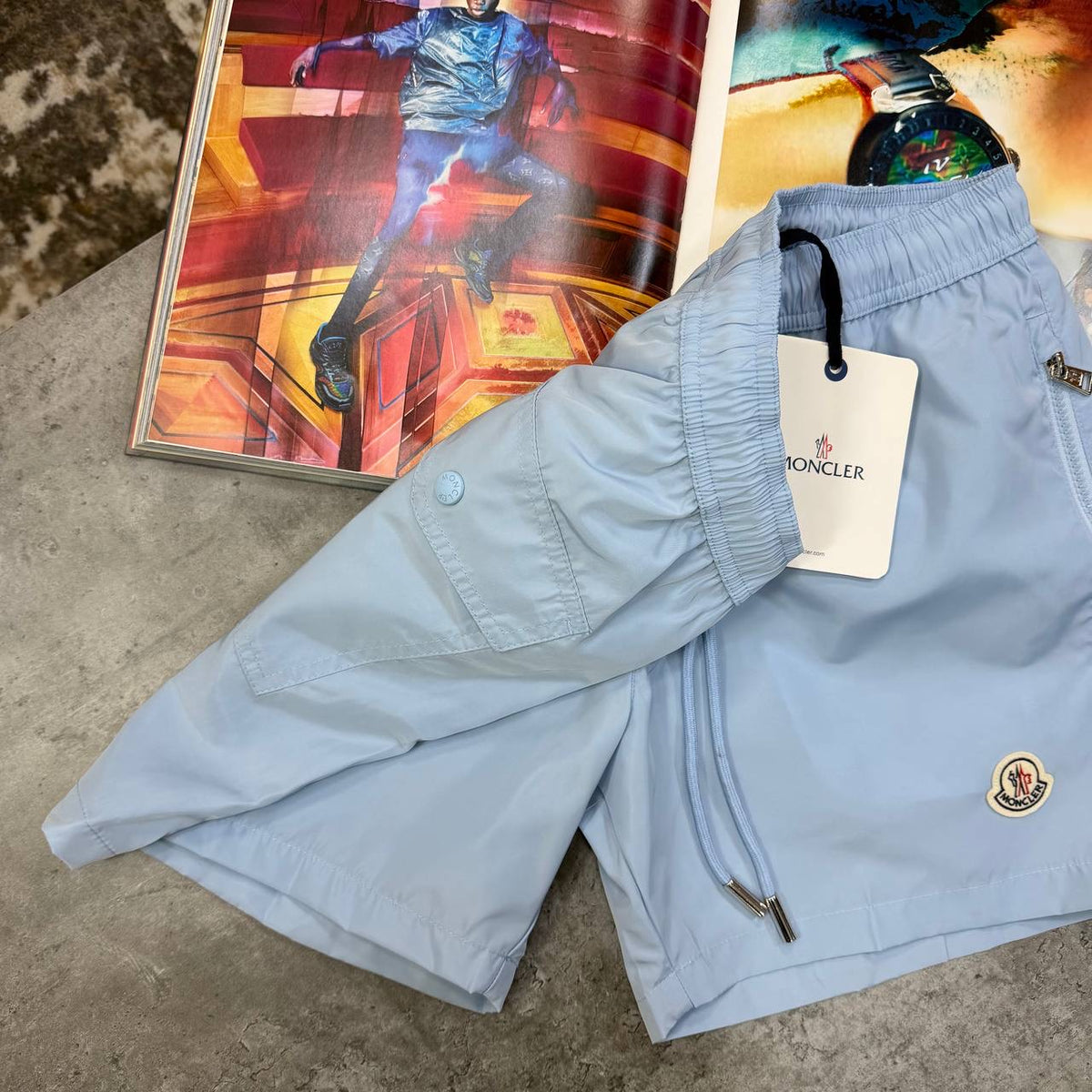 NCLR SIDE ZIP SWIM SHORTS LIGHT BLUE