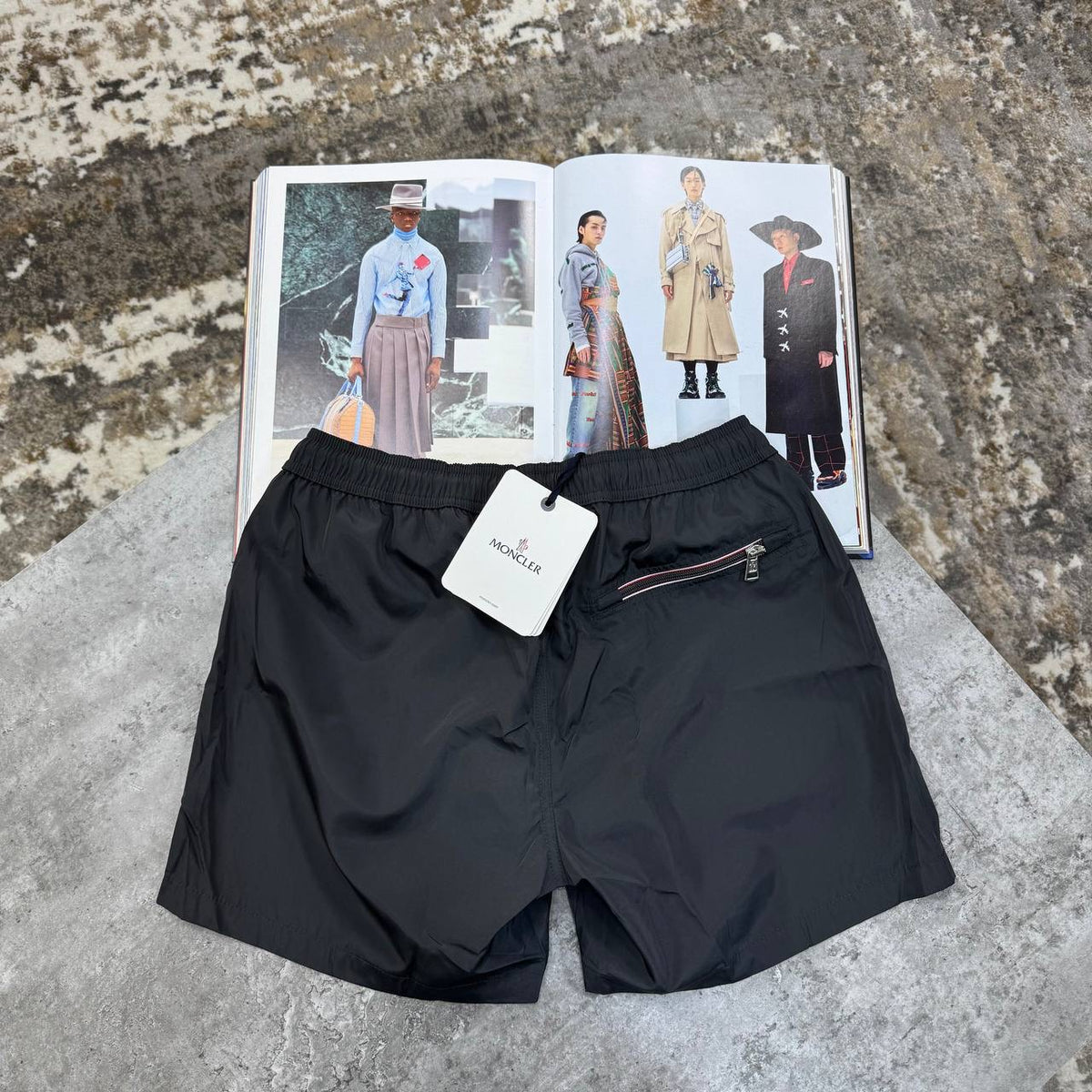 NCLR BACK ZIP SWIM SHORT ANTHERA