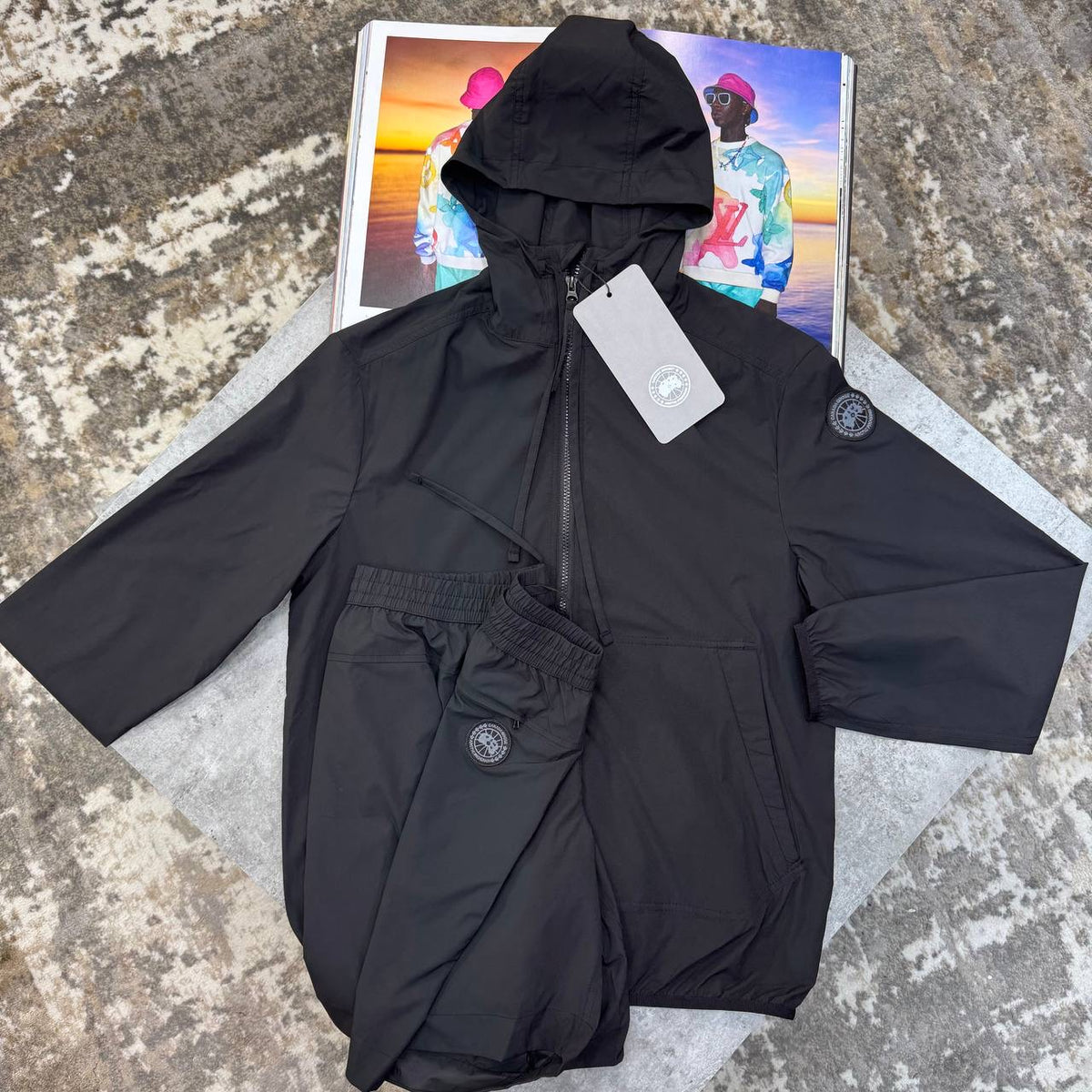 C.G LIGHT WEIGHT JACKET SHORT SET BLACK