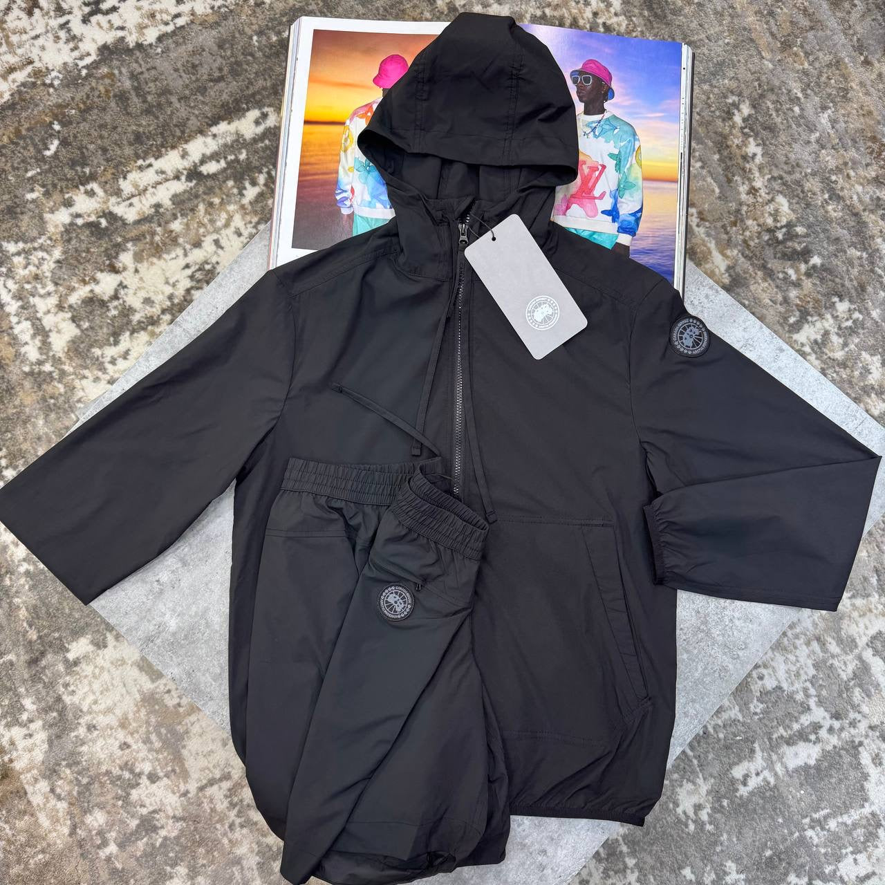 C.G LIGHT WEIGHT JACKET SHORT SET BLACK