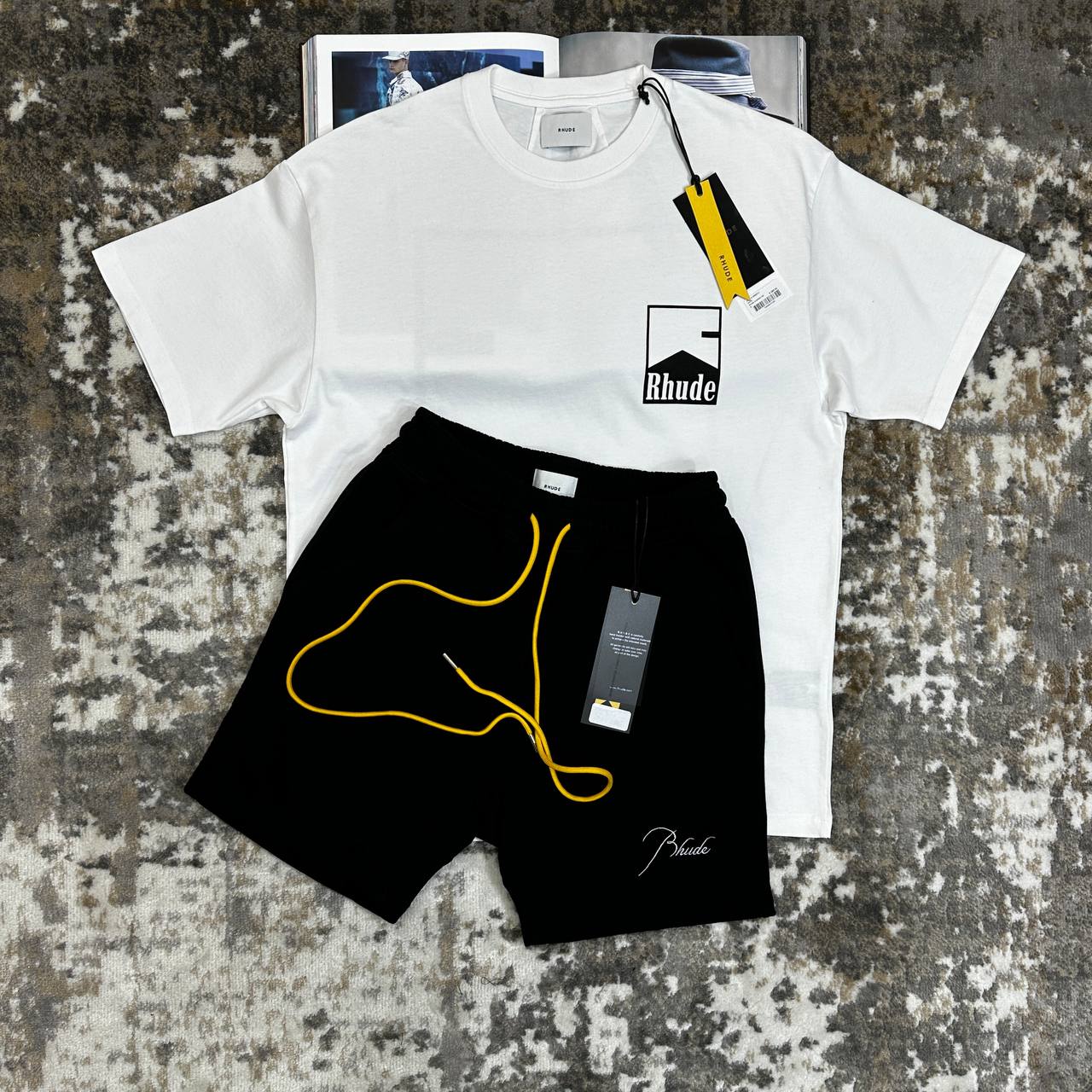 RUDE SHORTS SET BLACK|WHITE