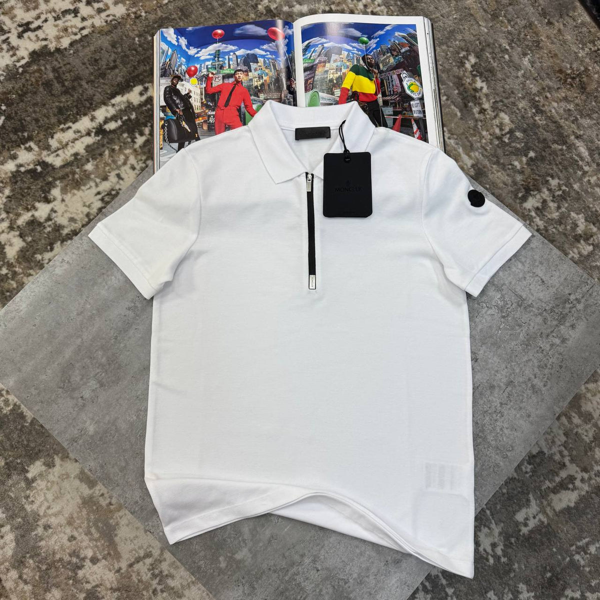 MNCLR HALF ZIP POLO-WHITE