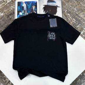 L.V BACK BIG SNAKE PRINTED TSHIRT-BLACK