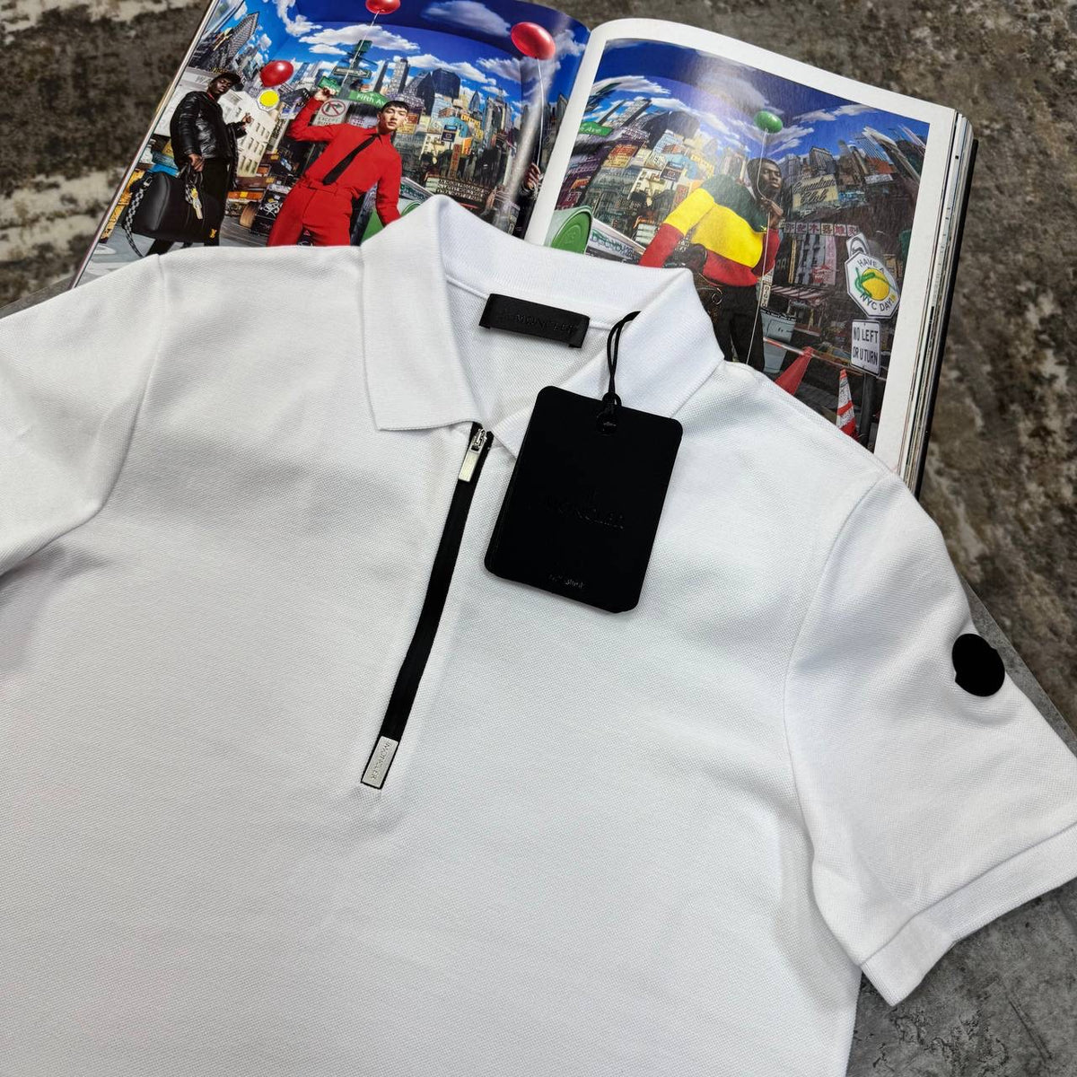 MNCLR HALF ZIP POLO-WHITE