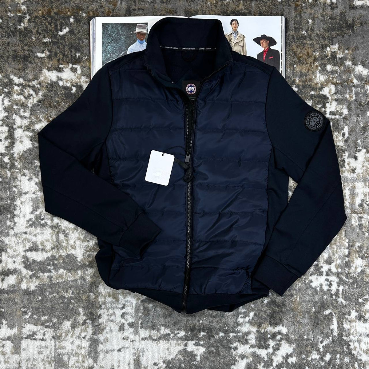 CNADA-GOOSE ZIP JACKET-NAVY WITH BLACK BADGE