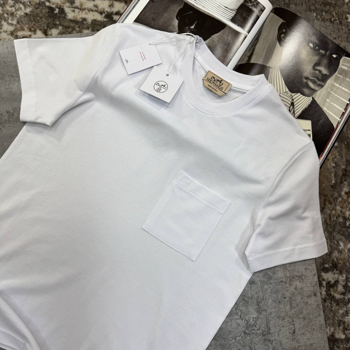 HRMS FRONT POCKET T-SHIRT WHITE