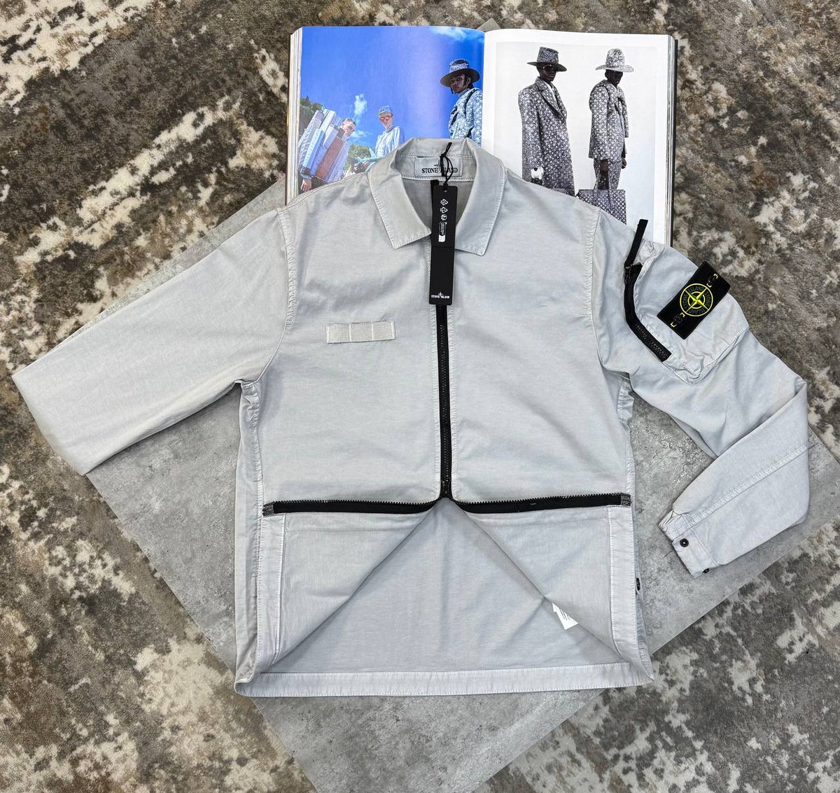 S.I FULL ZIP OVERSHIRT -LIGHT GREY