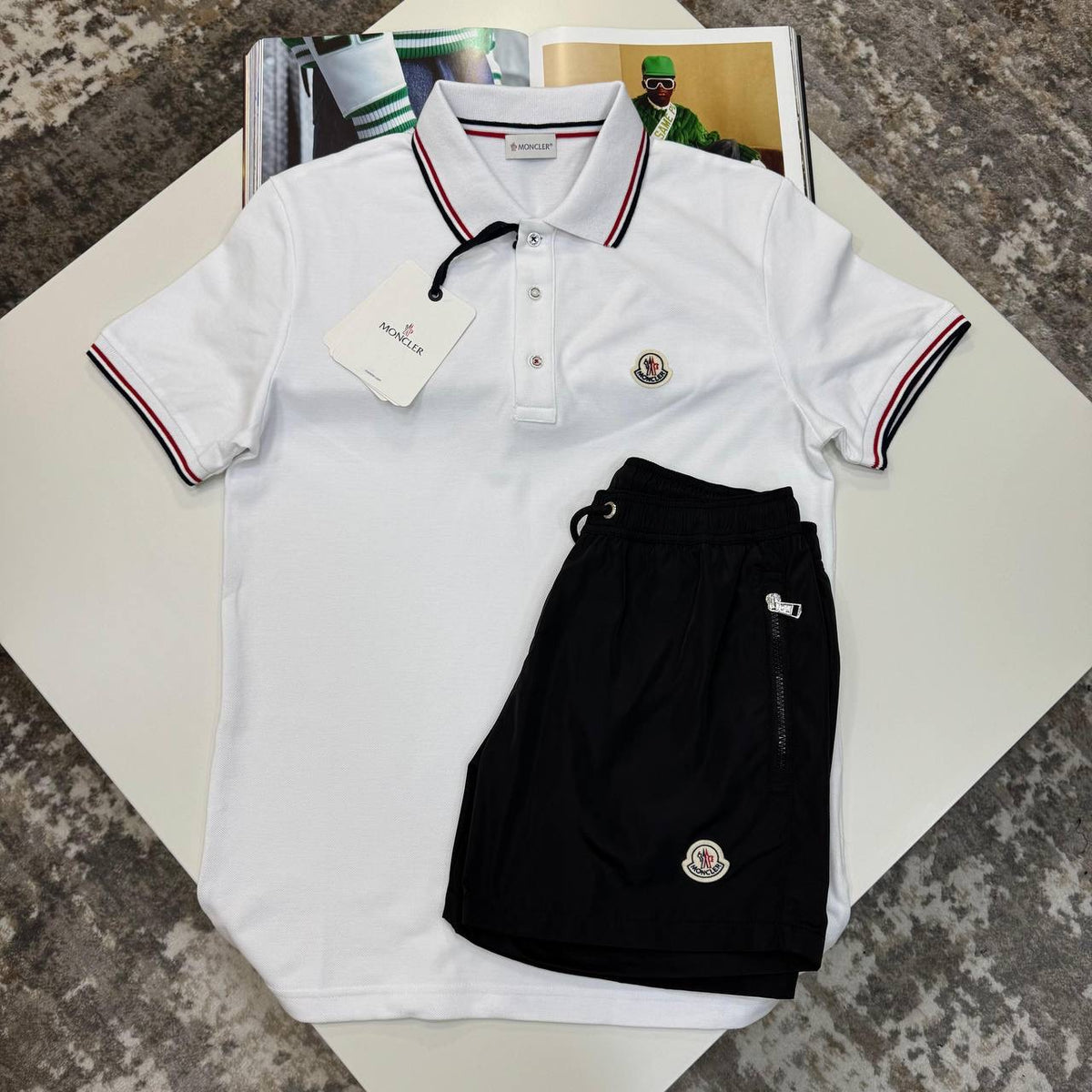 NCLR SHORT SET WHITE/BLACK