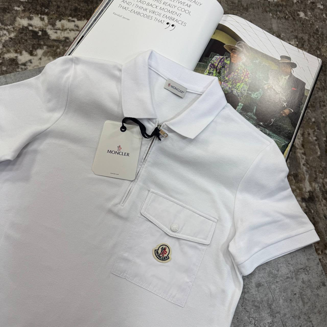 NCLR FRONT POCKET POLO- WHITE