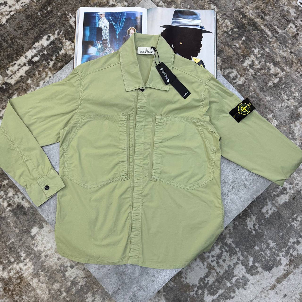 S.I BUTTON OVERSHIRT- LIGHTGREEN
