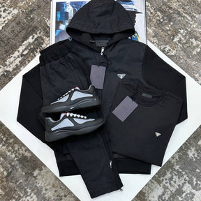 PRDA TRACKSUIT FROMT METAL BADGE BLACK