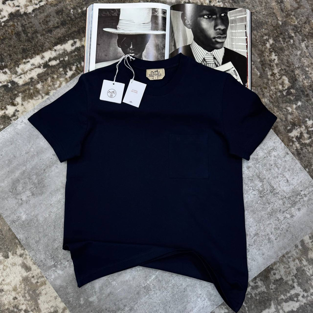 HRMS FRONT POCKET T-SHIRT NAVY
