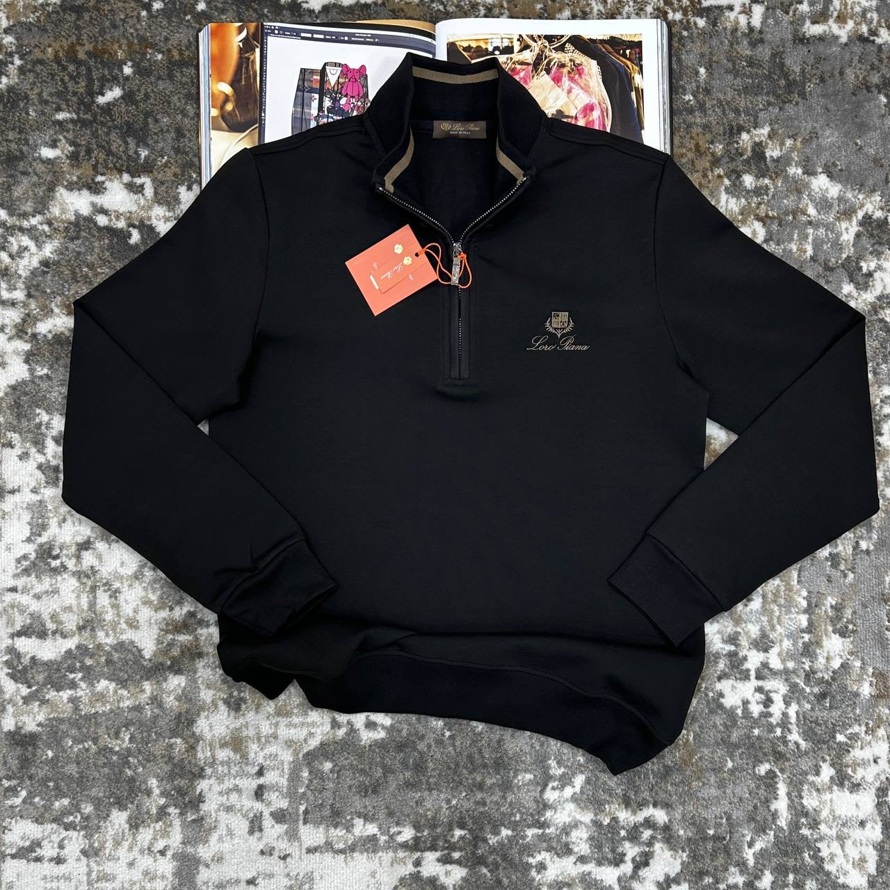 LRO PIANA HALF ZIP JUMPER BLACK