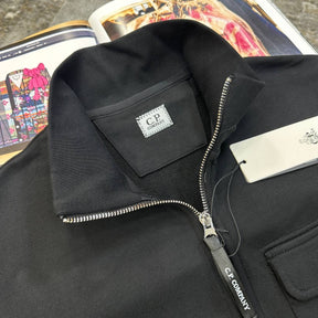 C.P FRONT POCKET HALFZIP JUMPER BLACK