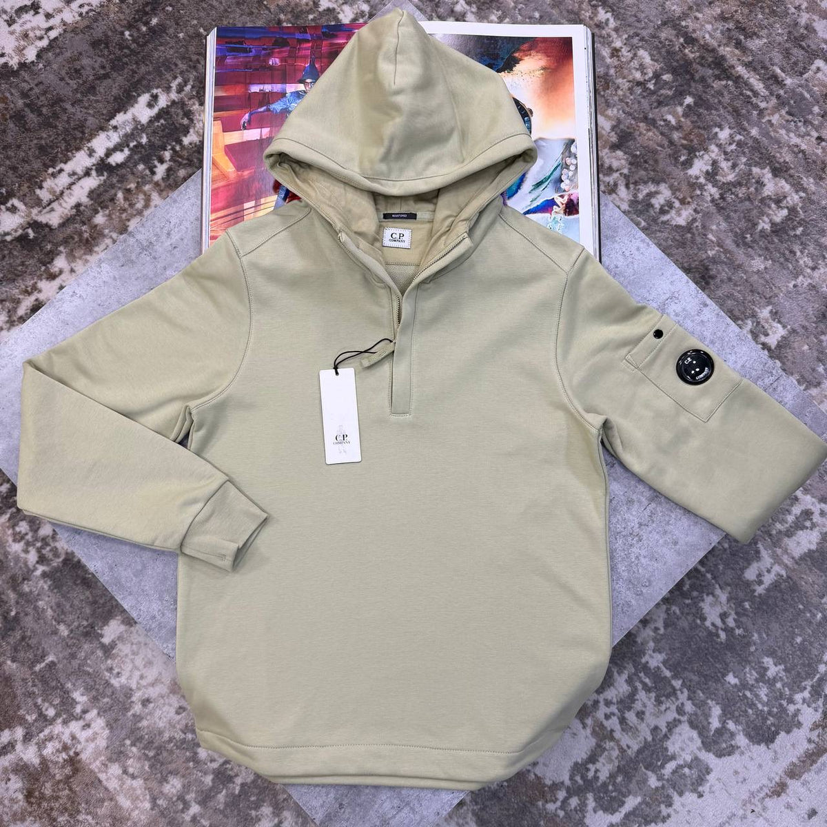 CP HALF-ZIP HOODIE BEIGE