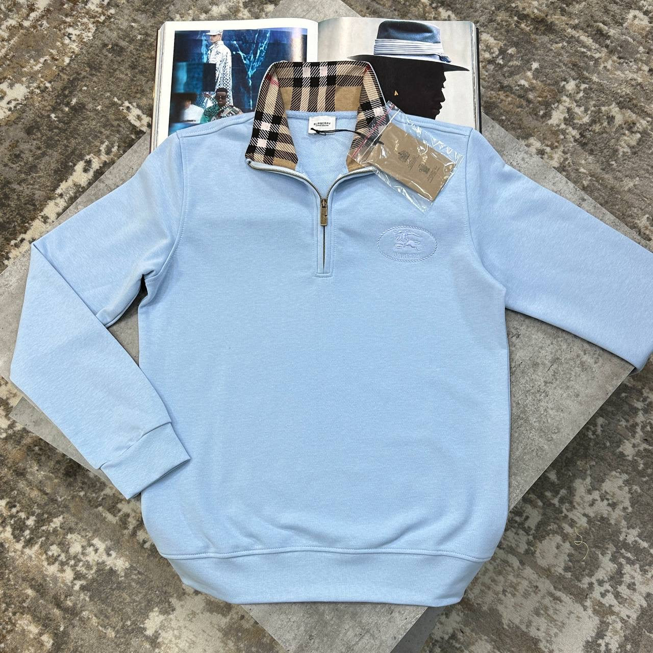 BRBRY HALFZIP LIGHTBLUE