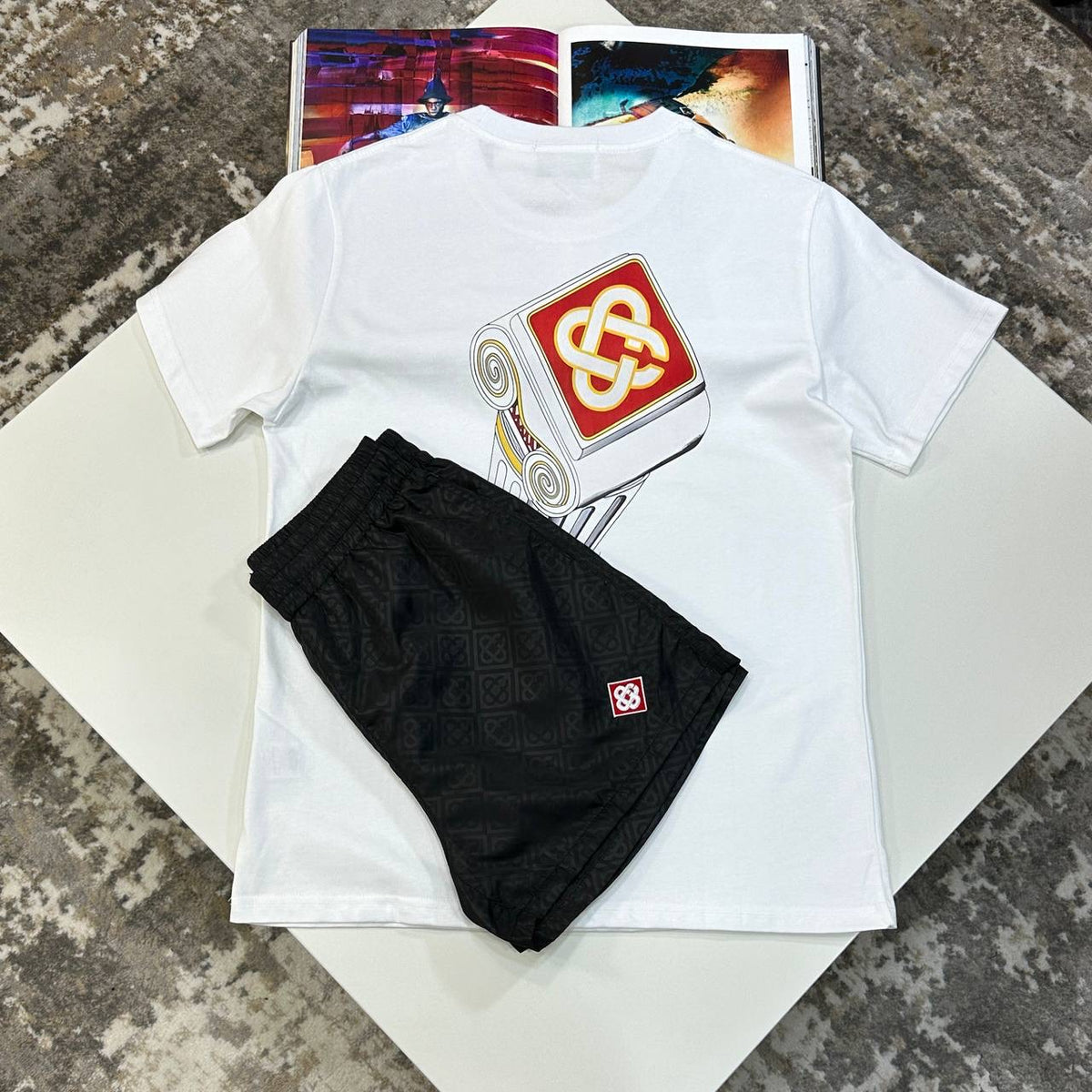 C.B SHORT SET BLACK/WHITE