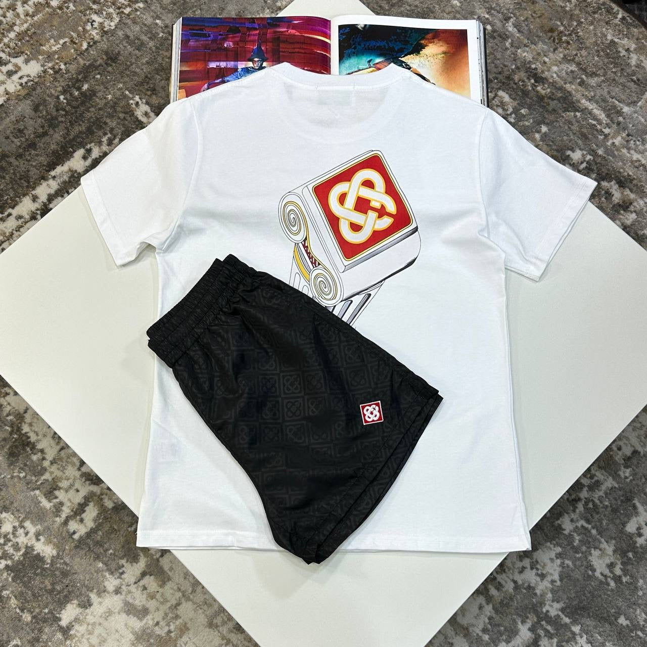 C.B SHORT SET BLACK/WHITE