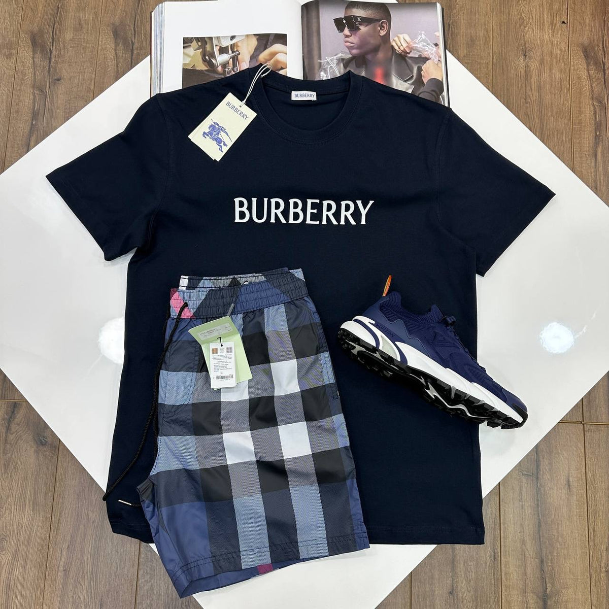 BRBRY SHORT SET NAVY/BLUE