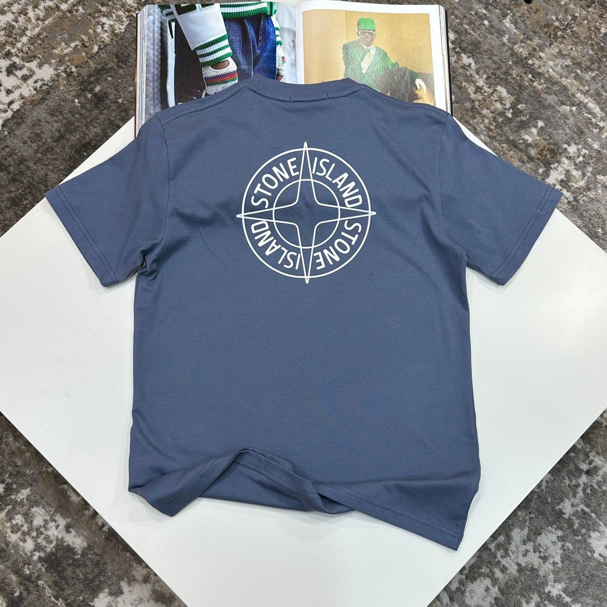 STNE ISLND BACK BIG LOGO TSHIRT-BLUE