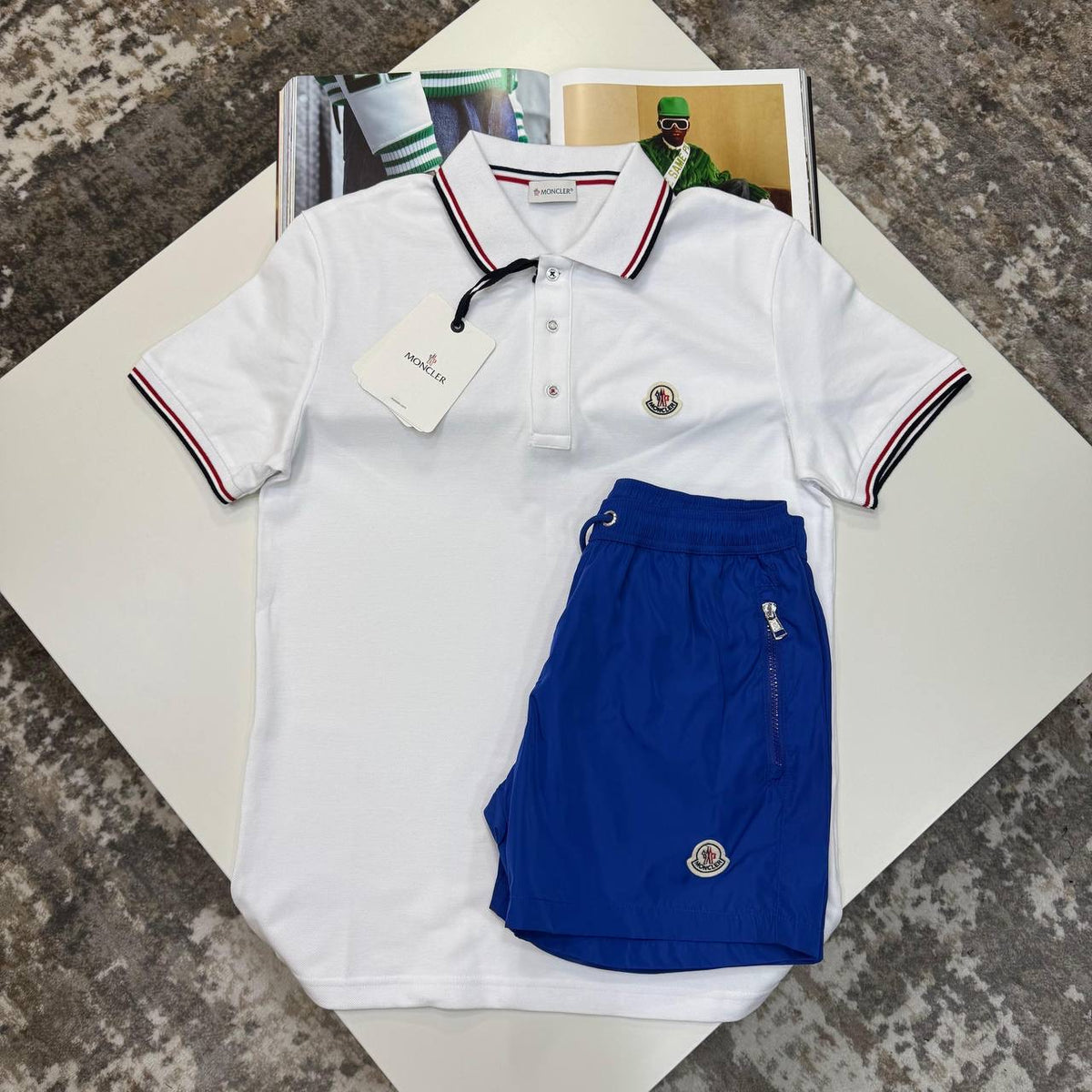 NCLR SHORT SET WHITE/BLUE